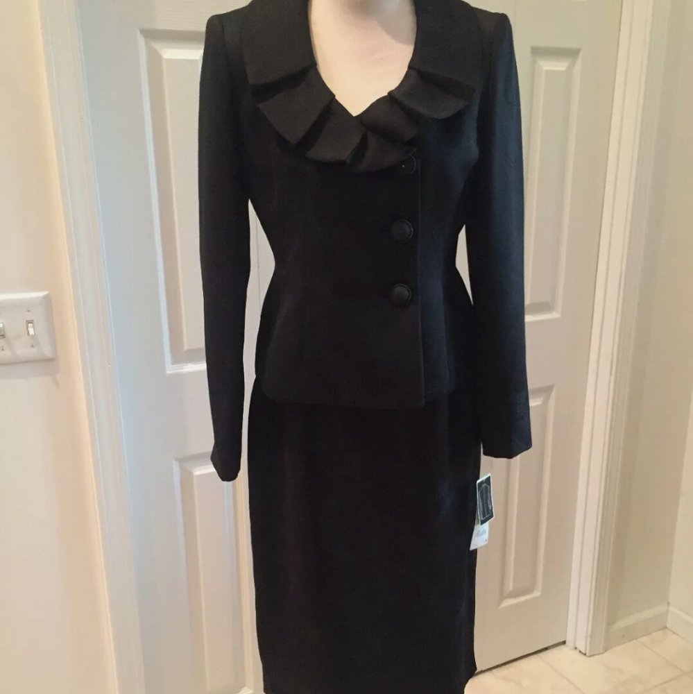 Evan Picone Black Suit Wedding Interview Pageant